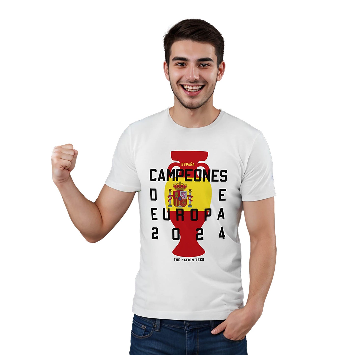 Camiseta color blanco para celebrar que España es Campeona de la Copa Europea 2024 