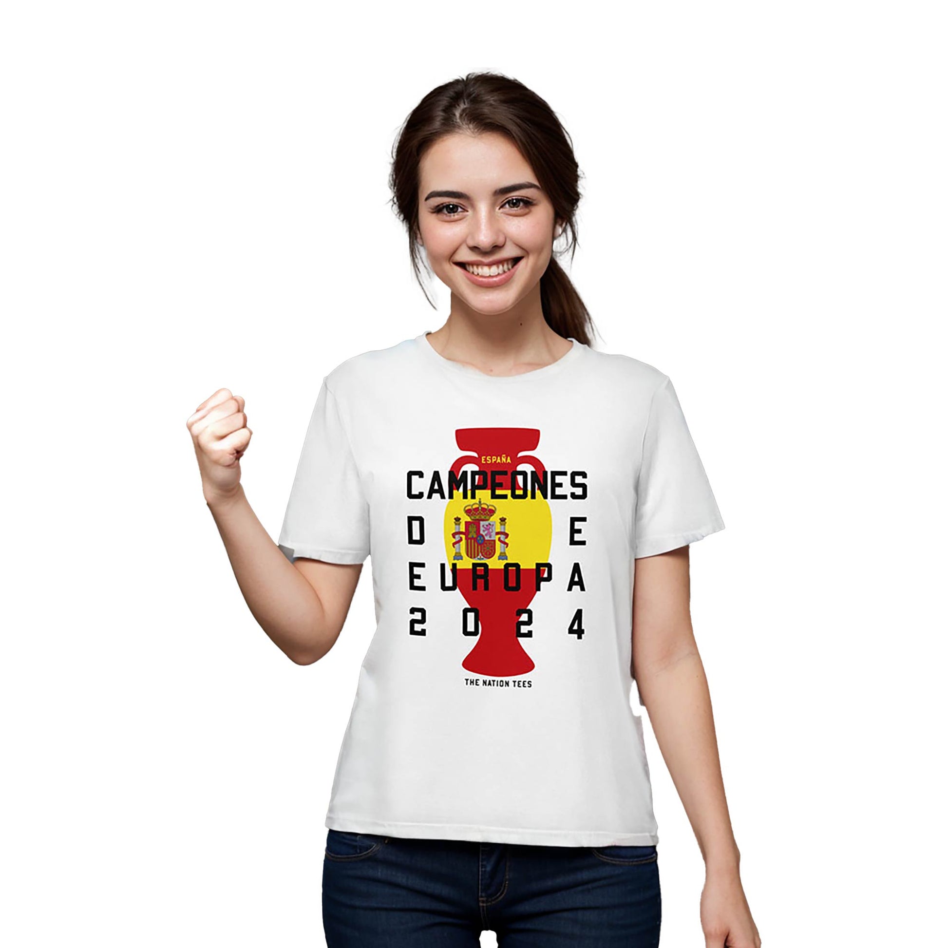 Camiseta color blanco para celebrar que España es Campeona de la Copa Europea 2024 