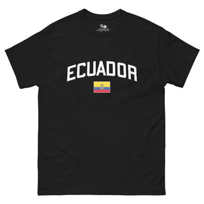 Equador Flag t-shirt Black color with the national flag design made of premium cotton ideal for patriotic apparel for Paris 2024 and perfect for showing national pride in conmebol copa america