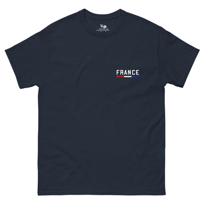 Allez Les Bleus Navy t-shirt, premium cotton t-shirt, patriotic apparel for Paris 2024, perfect for showing national pride, national flag design