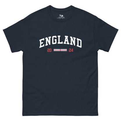 England 2024 t-shirt Navy color with the national flag design made of premium cotton ideal for patriotic apparel for Paris 2024 and perfect for showing national pride in euro cup 2024